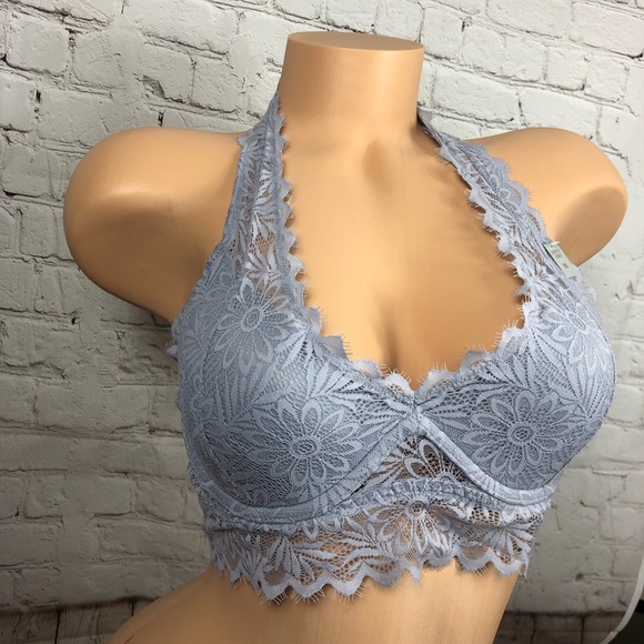 VS Pink Lightly Lined Lace Bralette Gray - Picture 3 of 6